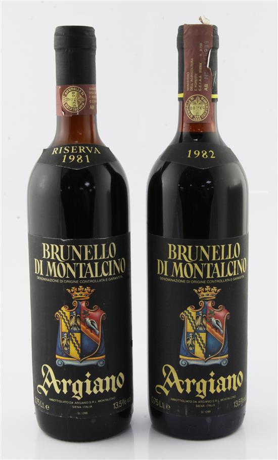 One bottle of Argiano Brunello di Montalcino 1981 and one 1982 (2),